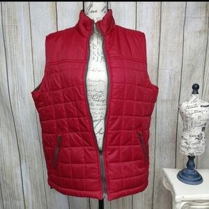 Red Puffer XL Vest w/ Brown Inside Lining!